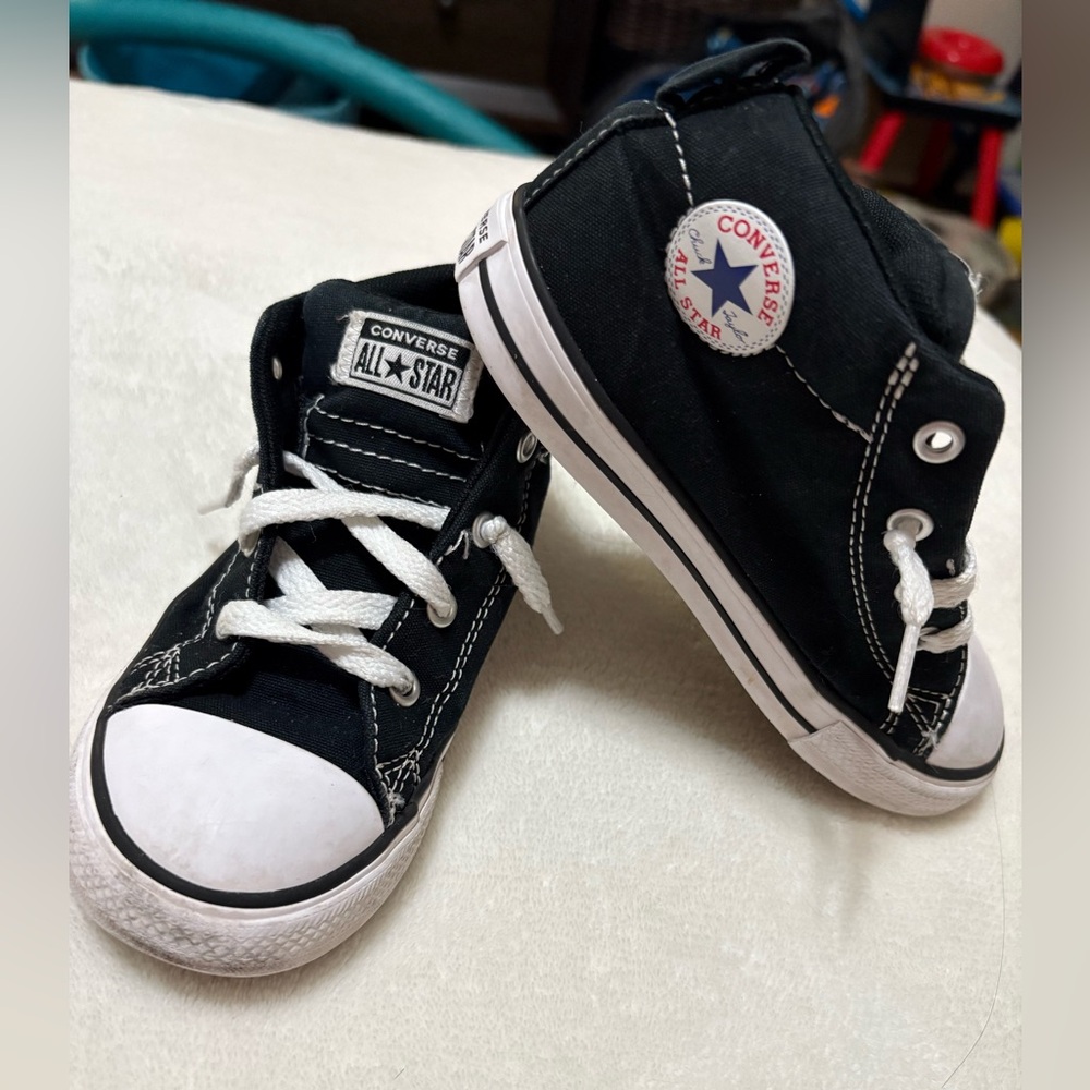 Converse Kids Black and White High-Top Sneakers- Slip on